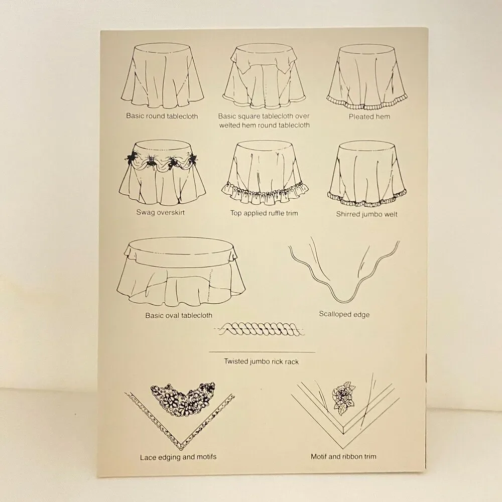 #8953 McCALLS CRAFTS TABLE CLOTH SEWING PATTERN ROUND SQUARE SWAG SEWING PATTERN